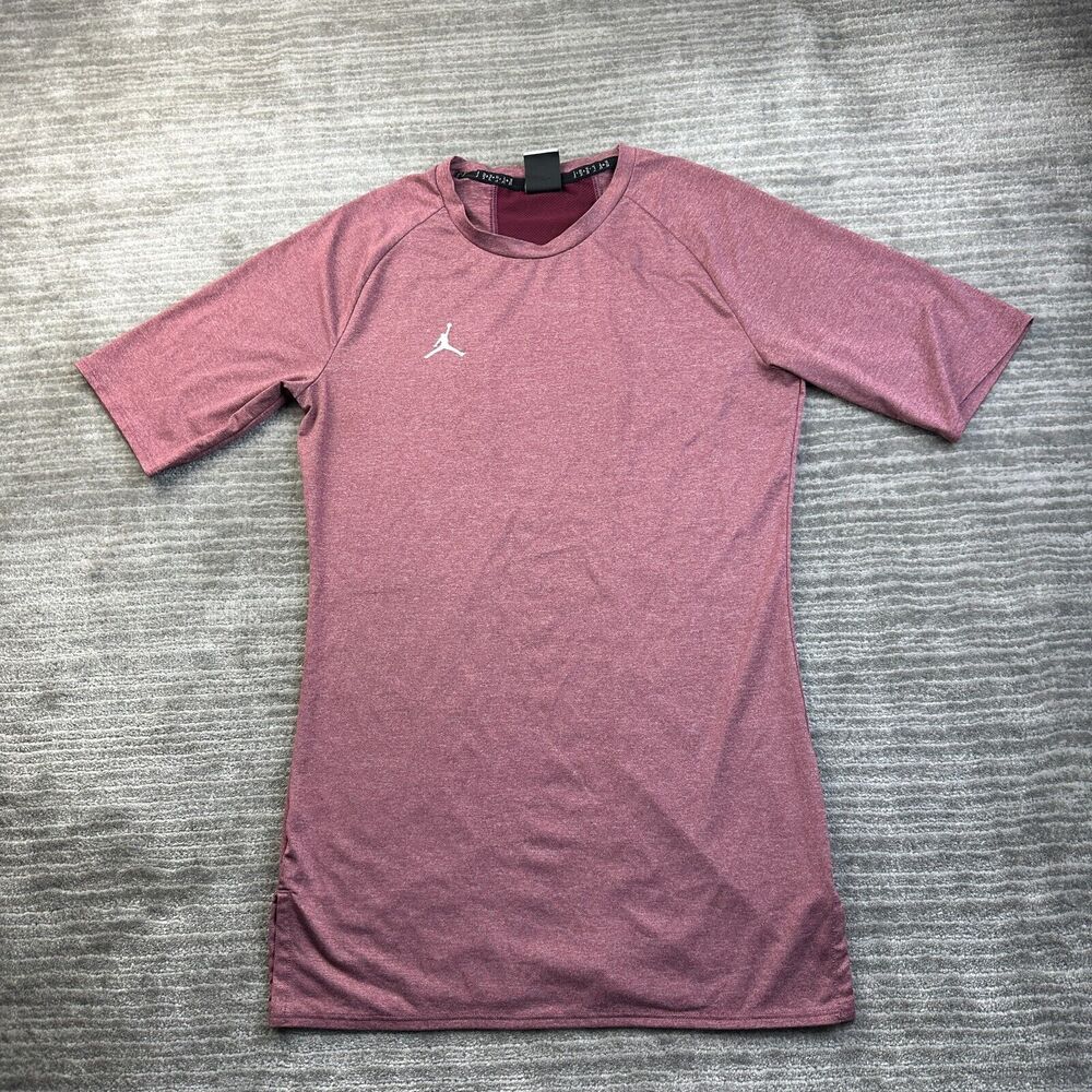 Jordan Shirt Mens Medium Red Dri Fit Jumpman Gym Training Performance